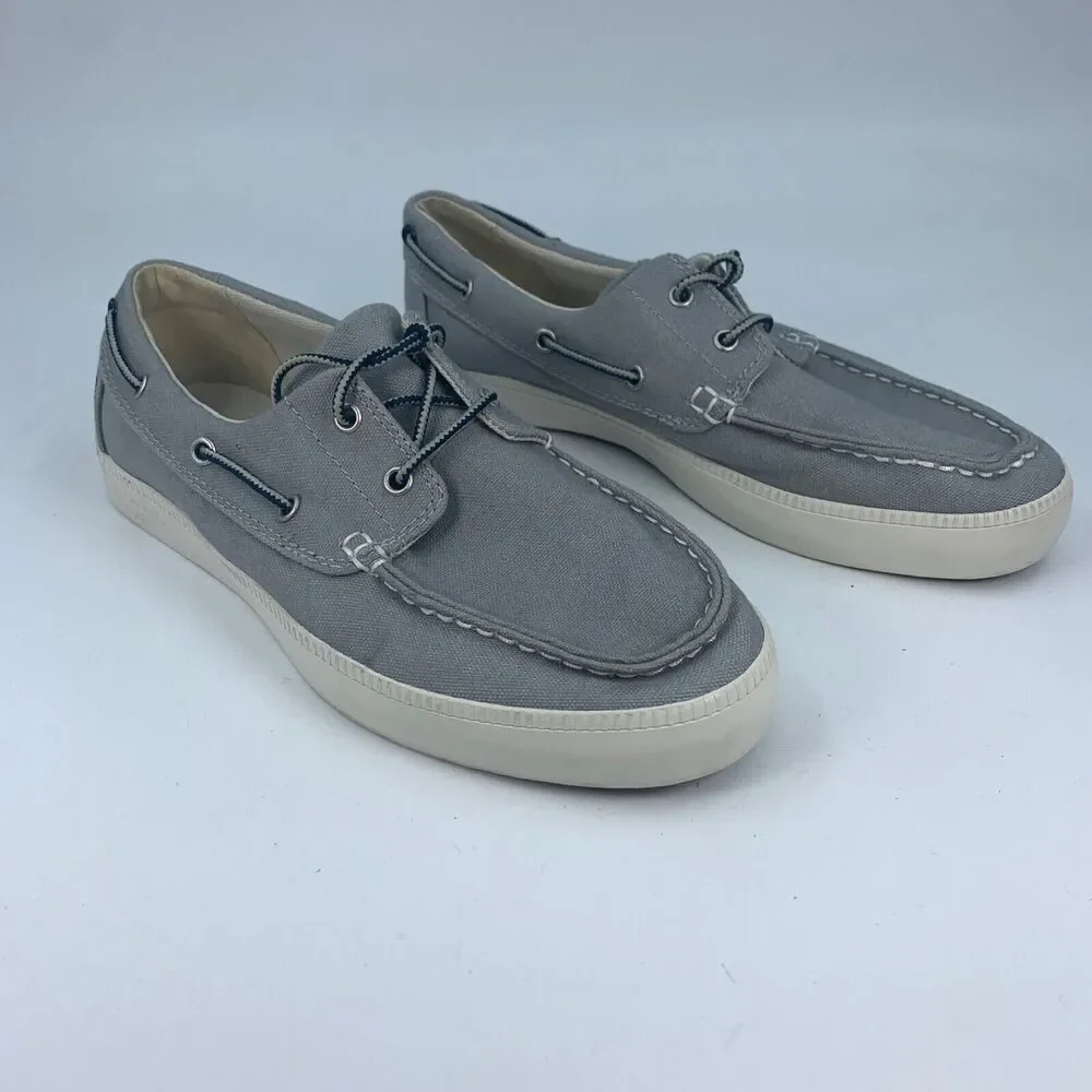 Timberland‎ Mens 7 Boat Deck Shoes Gray Canvas Outdoor Preppy Normcore Nautical